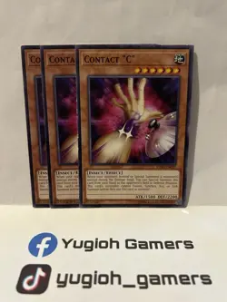 Yu-Gi-Oh Contact “C” X3 Unlimited EXFO-EN037 Common Light Played - Image 1