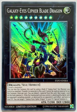 EXFO-ENSE4 Galaxy-Eyes Cipher Blade Dragon - Super Rare Ltd. Ed Near Mint YuGiOh - Image 1