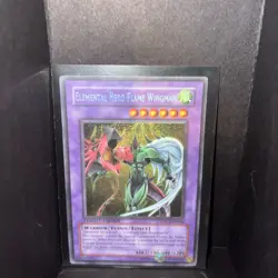 Yu-Gi-Oh! Elemental Hero Flame Wingman EHC1-EN004 Secret Rare Limited Edition LP - Image 1