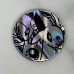 Pokemon Trading Card Games Espeon & Deoxys Silver Plastic Coin Japanese - Image 1