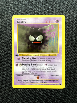 Pokemon TCG Gastly Base Set, Shadowless 1st Edition Common Card 50/102 - Image 1