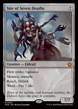 MTG Magic x 1 Sire of Seven Deaths #1 x 1 - MTG Foundations (FDN) - JAPANESE - Image 2