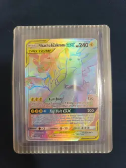 Pokemon Pikachu & Zekrom GX Team Up 184/181 Secret Rare SM Rainbow Holo - Mint - Image 1