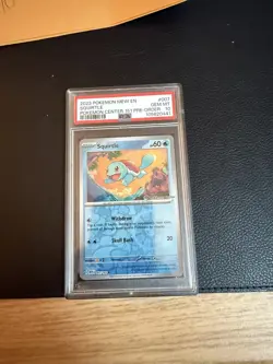 PSA 10 Squirtle 007/165 Rev Holo Mew EN Pokemon Center 151 UPC Pre Order Promo - Image 1
