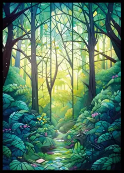 MTG Card Sleeves - Forest- Ultra Clear Front & Matte Finish Back, 100 Forest - Image 1