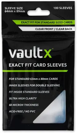 Vault X Exact Fit Trading Card Sleeves, Soft, High Clarity, 100 Pack, Clear - Image 1