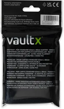 Vault X Exact Fit Trading Card Sleeves, Soft, High Clarity, 100 Pack, Clear - Image 3
