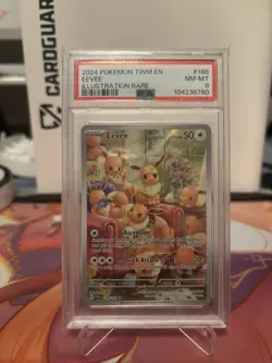 2024 Pokemon Eevee Illustration Rare Card #188 PSA NM-MT - Image 1