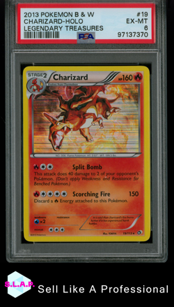 CHARIZARD POKEMON HOLO LEGENDARY TREASURES 19 2013 ENGLISH PSA 6 - Image 1