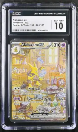 Alakazam Ex 201/165 - Secret Rare - CGC Gem Mint 10 - Pokemon TCG - S&V 151 ✅ - Image 1