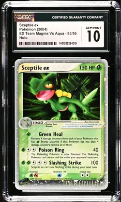Sceptile Ex 93/95 EX Team Magma Vs Team Aqua Ultra Rare Pokemon CGC 10 GEM MINT - Image 1