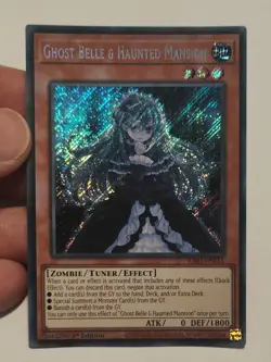 YuGiOh Ghost Belle & Haunted Mansion Secret Rare RA01-EN011 - 25th Rarity Ed - Image 1