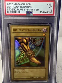 Yugioh Left Leg Of The Forbidden One 1st Edition LOB-121 PSA 3 - Image 1