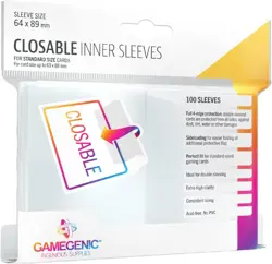 Closable Inner Sleeves | Pack of 100 Clear Standard Card Game | - Image 1