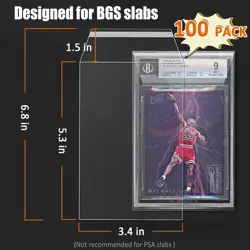 BGS Card Sleeves 100 Pack, for Graded Slabs Ultra Transparent - Image 2