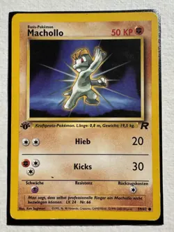 Machop 59/82 1st Edition Team Rocket German Pokemon Card Karte - Image 1