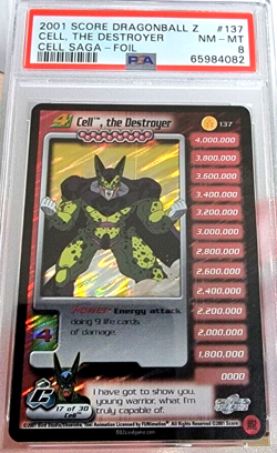 PSA 8 LIMITED FOIL Cell the Destroyer 137 Dragon Ball Z DBZ Personality Card - Image 1