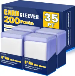 200 PCS Card Sleeves Toploads for 100 Hard + 100 Soft Sleeves, Clear - Image 1