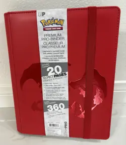Ultra Pro Pokemon TCG Charizard 9 Pocket Leather Binder Red 360 Card Capacity 74427161613 - Image 1