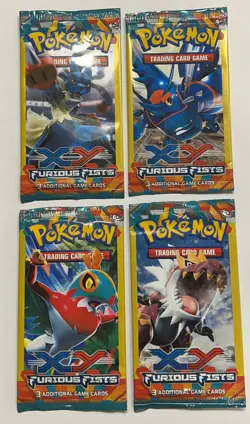 Pokemon Card - Furious Fists - 3 Card Booster Pack - New Factory Sealed - Image 2