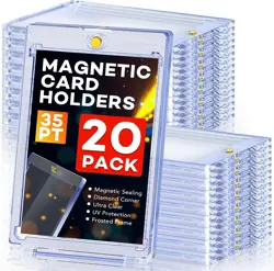 20 PCS Magnetic Card Holder, 35pt One Touch Holder for 20Pack, Clear - Image 1
