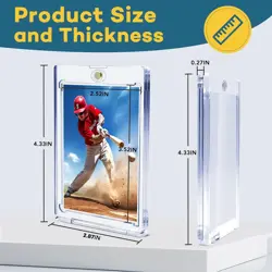 20 PCS Magnetic Card Holder, 35pt One Touch Holder for 20Pack, Clear - Image 2