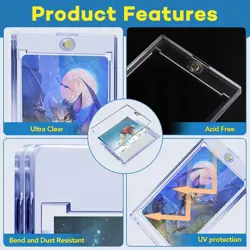 20 PCS Magnetic Card Holder, 35pt One Touch Holder for 20Pack, Clear - Image 3