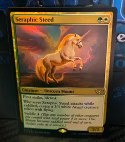 magic the gathering - Foil - Seraphic Steed - Creature - Unicorn Mount - Rare - Image 1