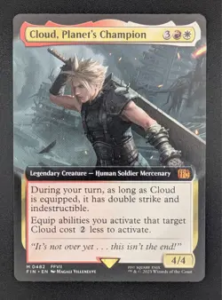 MTG Cloud, Planet's Champion - Mythic Ext Art Borderless non foil -Final Fantasy - Image 1