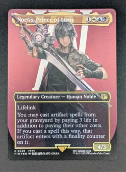 MTG Noctis, Prince of Lucis 0401 - Rare Foil Borderless - Final Fantasy - Mint - Image 1