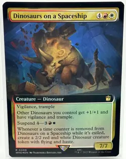 Dinosaurs on a Spaceship (Extended Art), Doctor Who, Magic the Gathering, FOIL - Image 1