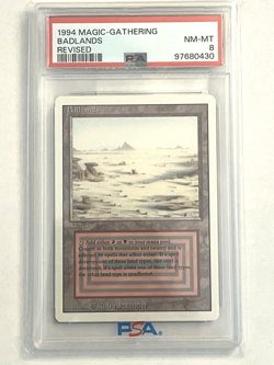 1994 Magic The Gathering Revised BADLANDS PSA 8 - Image 1