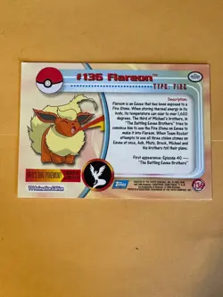 Topps -Series 3- Pokemon TV Animation Edition Card #136 Flareon MP - Image 2