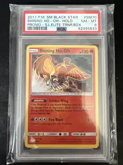 Pokemon Shining Ho-Oh Holo SM70 Black Star Promo PSA 8 NM-MT - Image 1