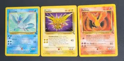 Zapdos, Moltres, Articuno, Fossil Set Pokemon TCG Non-Holo Rare ALL THREE 1999 - Image 1