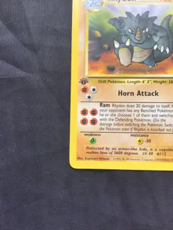 Pokemon Cards: Jungle 1st Edition Uncommon: Rhydon 45/64 - Image 5