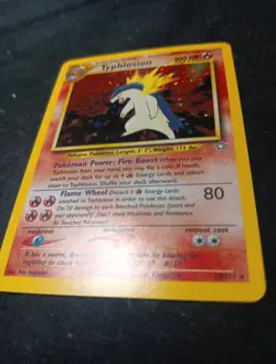 NM 🌀Holo Swirl🌀 🤮Puking🤮 Typhlosion 18/111 Neo Genesis Holo Rare Pokemon - Image 1