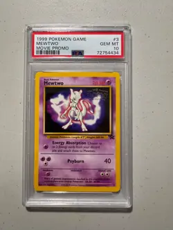1999 Mewtwo BLACK STAR Promo 3 Pokemon First Movie Stamped Promo PSA 10 GEM MINT - Image 1