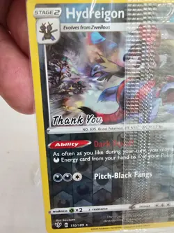 SEALED Hydreigon Thank You Promo - 110/189 - Pokemon Darkness Ablaze Rare NM - Image 2