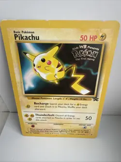 Pikachu 4 Black Star Promo WOTC Pokemon The First Movie Card 1999 - Image 1