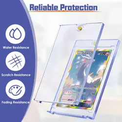 8Pcs Magnetic Card Holders for Trading Card, 8 Holders+ 8 Stands, Clear - Image 4
