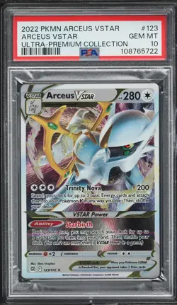 PSA 10 Pokemon SWSH Ultra-Premium Collection #123 ARCEUS VSTAR Rare Metal Card - Image 1