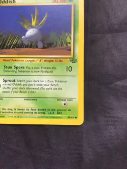 Pokemon Cards: Jungle 1st Edition Common: Oddish 58/64 - Image 4