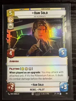 Star Wars Unlimited JTL - Han Solo Has His Moments - Legendary Foil Card 203 - Image 1