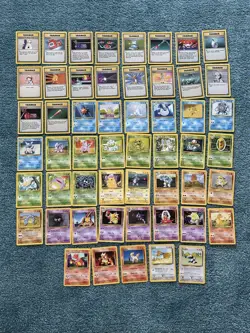 WOTC Pokemon TCG Base Set 53 Card Bundle Joblot Partial Incomplete Set no dupes - Image 1