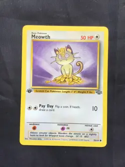 Pokemon Cards: Jungle 1st Edition Common: Meowth 56/64 - Image 1