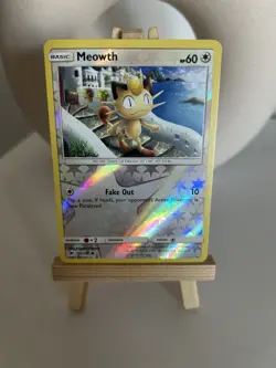 Pokemon Sun & Moon Burning Shadows TCG Card REVERSE HOLO Meowth 101/147 - Image 1
