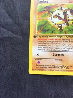 Pokemon Cards: Jungle 1st Edition Common: Mankey 55/64 - Image 5