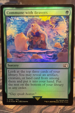 FOIL C 0182 Commune with Beavers Sorcery Common Final Fantasy NM Card MTG FIN - Image 1