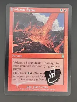 MTG Magic the Gathering Foil Signed Volcanic Spray Matt Cavotta Autographed - Image 1
